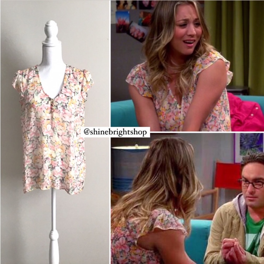 RARE Silk Blouse ASO Kaley Cuoco as Penny in The Big Bang Theory